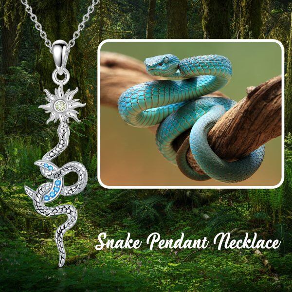 Sterling Silver Snake Necklace-2