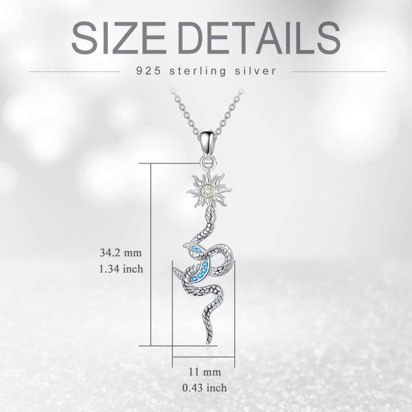 Sterling Silver Snake Necklace-3