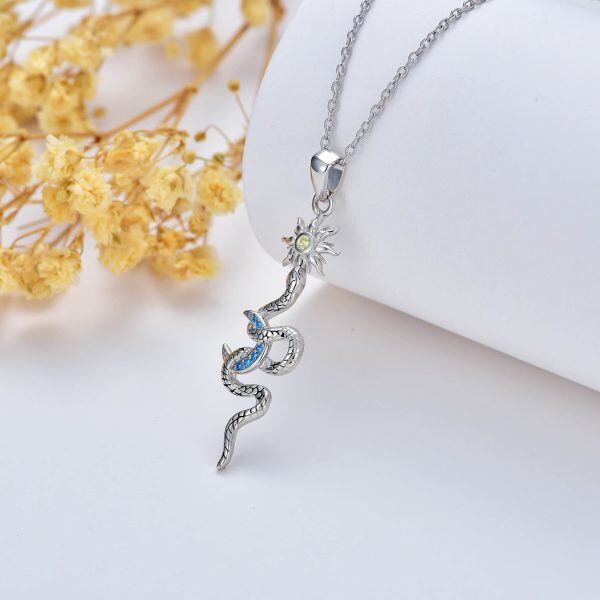 Sterling Silver Snake Necklace-4