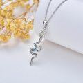 wholesale 925 Sterling Silver Snake Sun & Blue Crystal Pendant Necklace for Women-0-4