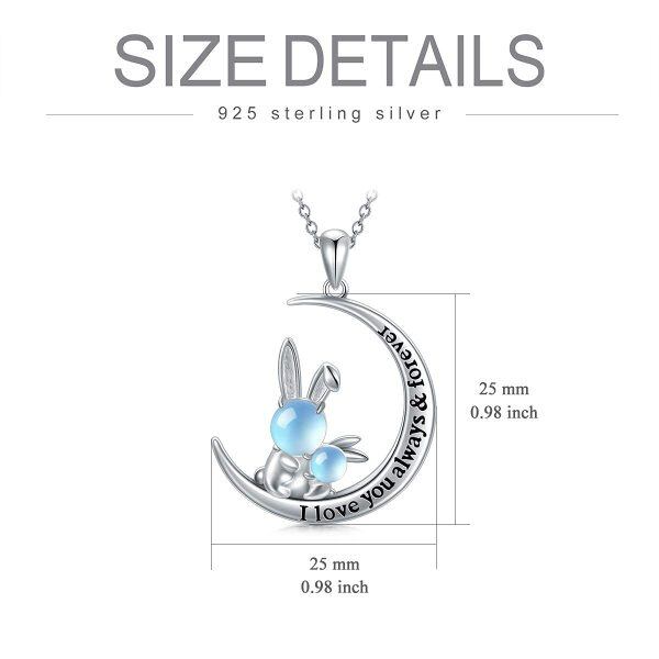 Sterling Silver Rabbit Moon Necklace-5