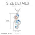 wholesale 925 Sterling Silver Blue Opal Butterfly Treble Clef Pendant Necklace for Women-0-4