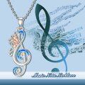 wholesale 925 Sterling Silver Blue Opal Butterfly Treble Clef Pendant Necklace for Women-0-5