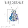 wholesale 925 Sterling Silver Blue Crystal Heart with Opal Butterflies Pendant Necklace for Women-0-3