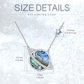 wholesale 925 Sterling Silver Abalone Shell & Star Crystal Planet Pendant Necklace for Women-0-3