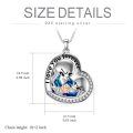 wholesale 925 Sterling Silver Austrian Crystal Skull & Rose Heart Pendant Necklace for Women-0-4