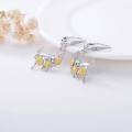 wholesale 925 Sterling Silver Cat & Sunflower Moon Dangle Earrings for Women-0-1