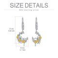 wholesale 925 Sterling Silver Cat & Sunflower Moon Dangle Earrings for Women-0-3