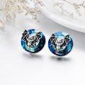 wholesale 925 Sterling Silver Blue Crystal Bat Stud Earrings for Women-0-4