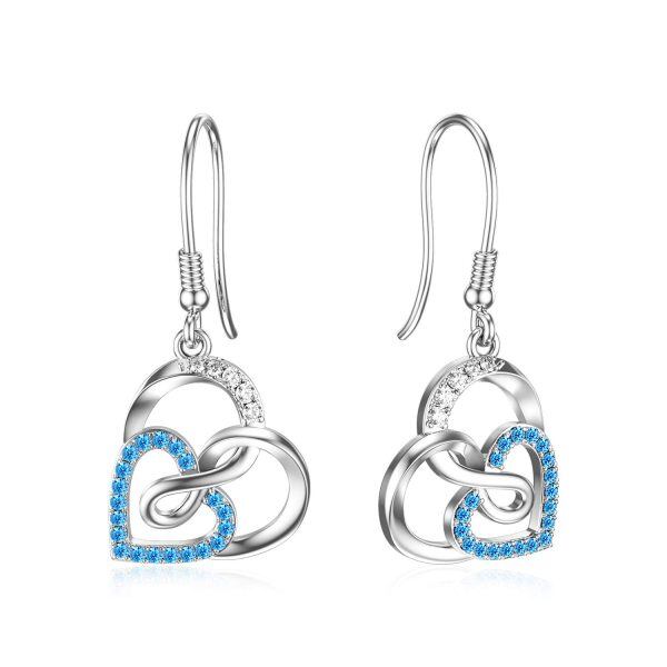 Sterling Silver Infinity Heart Earrings-0