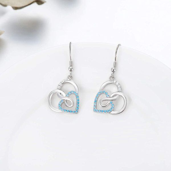 Sterling Silver Infinity Heart Earrings-2