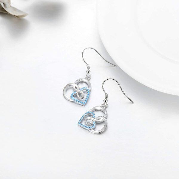 Sterling Silver Infinity Heart Earrings-3