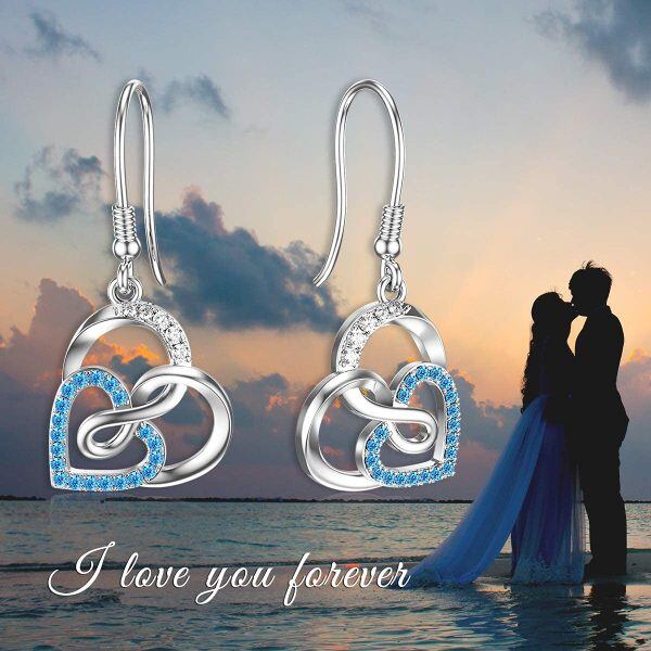 Sterling Silver Infinity Heart Earrings-4