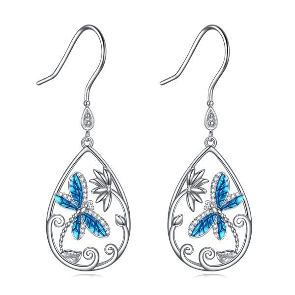 Sterling Silver Dragonfly Earrings-0