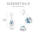 wholesale 925 Sterling Silver Blue Crystal Dragonfly Teardrop Dangle Earrings for Women-0-5