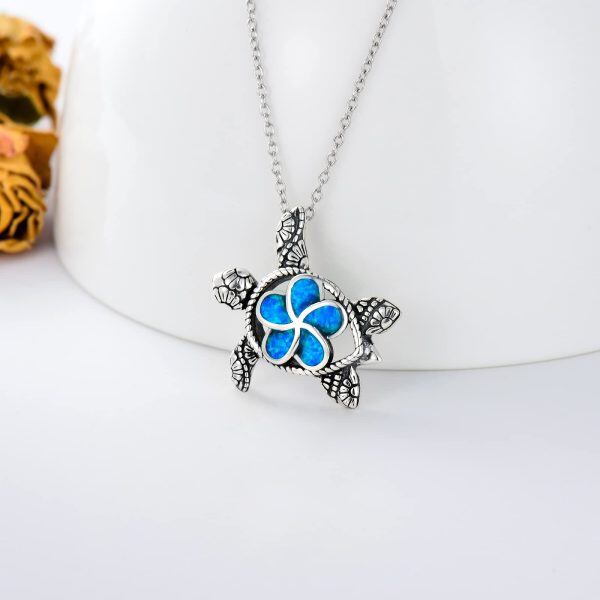 Sterling Silver Turtle Necklace-1