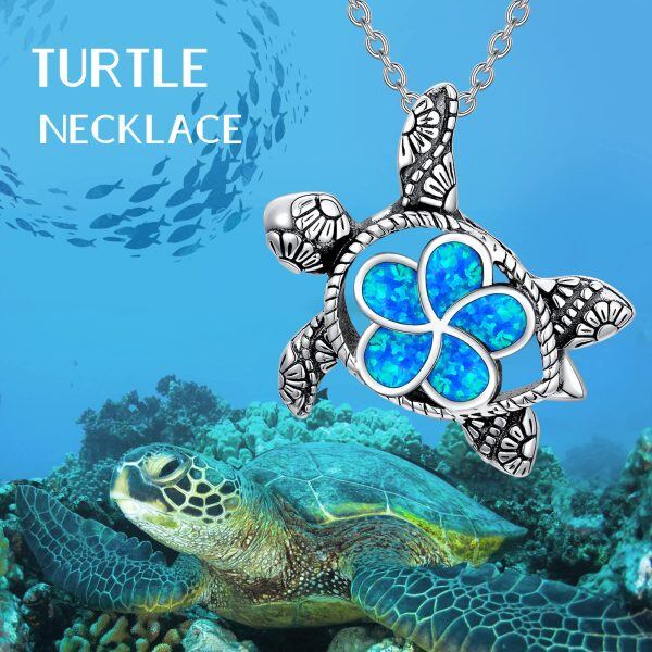 Sterling Silver Turtle Necklace-3