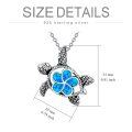 wholesale 925 Sterling Silver Blue Opal Sea Turtle Cremation Jewelry Pendant Necklace for Women-0-4