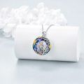 wholesale 925 Sterling Silver Rainbow Crystal Owl Pendant Necklace for Women-0-1