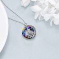 wholesale 925 Sterling Silver Rainbow Crystal Owl Pendant Necklace for Women-0-2