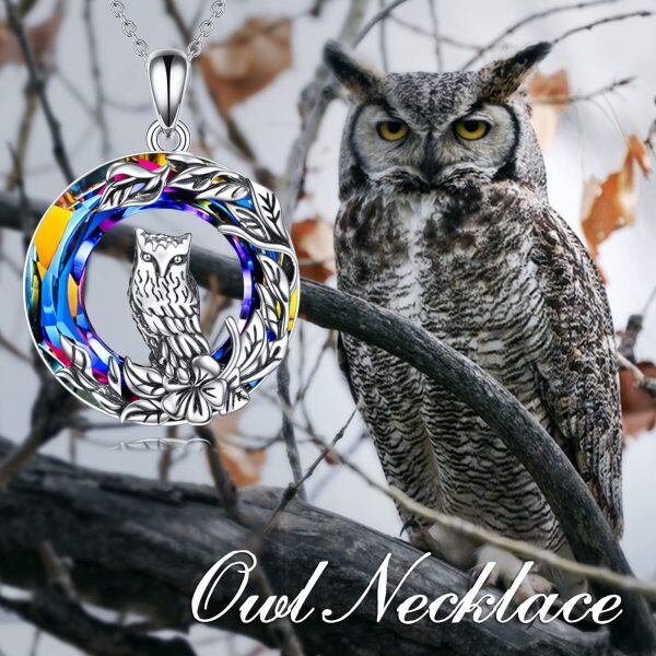 Sterling Silver Owl Necklace-3