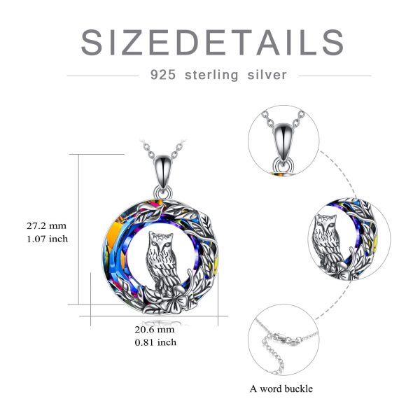 Sterling Silver Owl Necklace-5