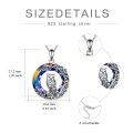 wholesale 925 Sterling Silver Rainbow Crystal Owl Pendant Necklace for Women-0-5