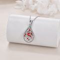 wholesale 925 Sterling Silver Red Enamel Cardinal Bird Teardrop Pendant Necklace for Women-0-1
