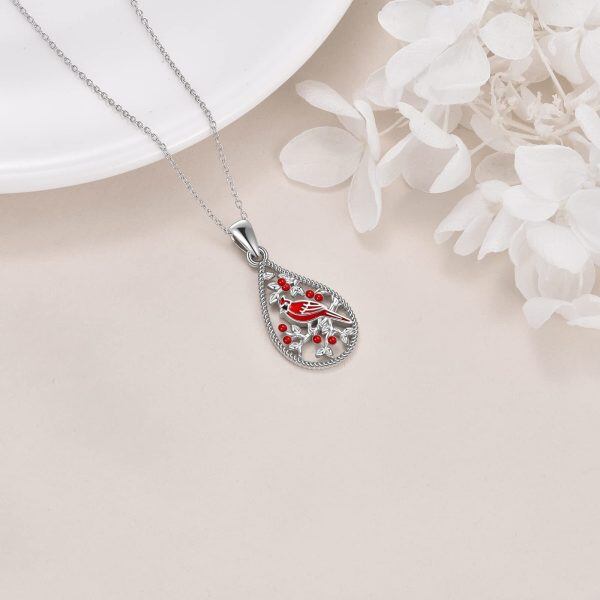 Sterling Silver Cardinal Necklace-2