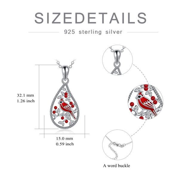 Sterling Silver Cardinal Necklace-5