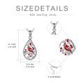 wholesale 925 Sterling Silver Red Enamel Cardinal Bird Teardrop Pendant Necklace for Women-0-5