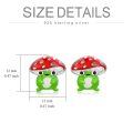 wholesale 925 Sterling Silver Red Polka Dot Mushroom Frog Stud Earrings for Kids-0-5