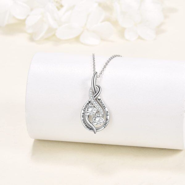 Sterling Silver Infinity Heart Necklace-1