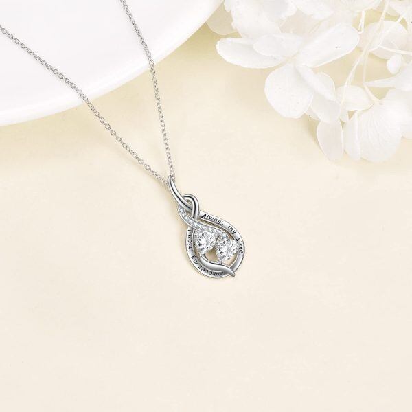 Sterling Silver Infinity Heart Necklace-2