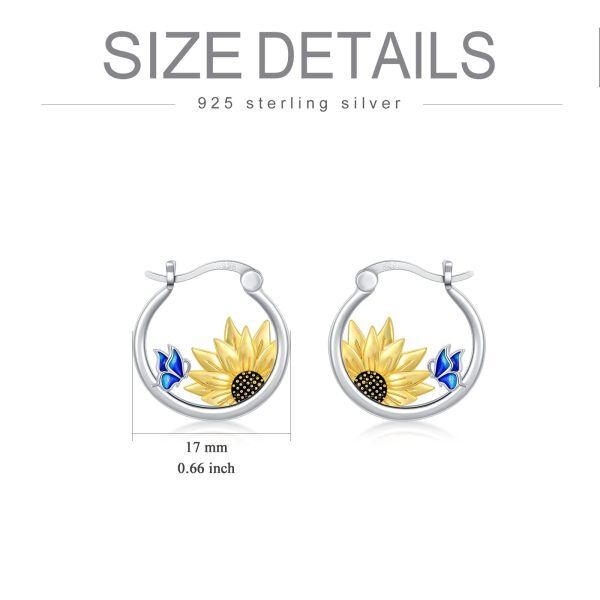 Sterling Silver Sunflower Butterfly Earrings-5