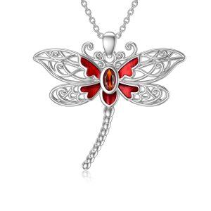 Sterling Silver Celtic Dragonfly Pendant Necklace-0