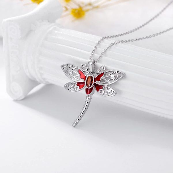 Sterling Silver Celtic Dragonfly Pendant Necklace-1