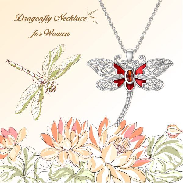 Sterling Silver Celtic Dragonfly Pendant Necklace-3