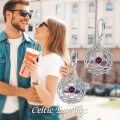 wholesale Sterling Silver Simulated Abalone Celtic Knot Dangle Earrings-0-3