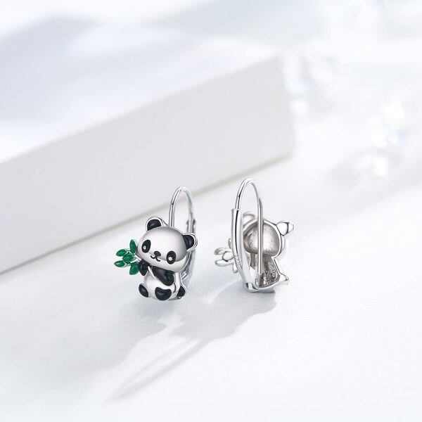 Sterling Silver Panda Earrings-5