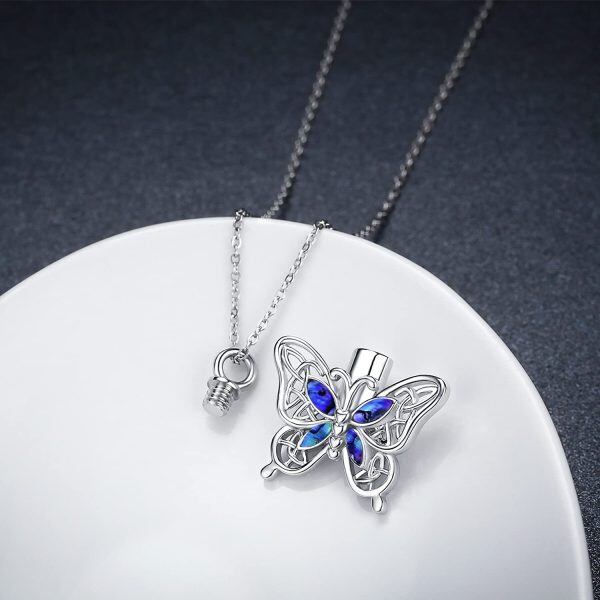 Sterling Silver Celtic Butterfly Urn Necklace-1