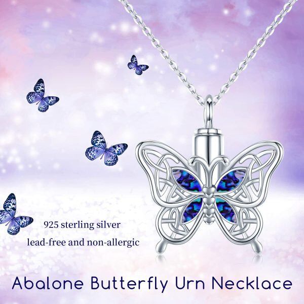 Sterling Silver Celtic Butterfly Urn Necklace-5