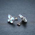 wholesale 925 Sterling Silver Blue Opal Butterfly Stud Earrings for Women-0-1