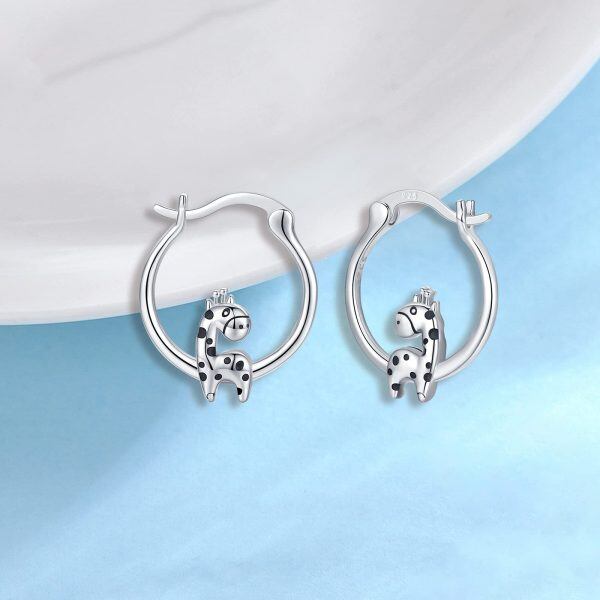 Sterling Silver Giraffe Earrings-1