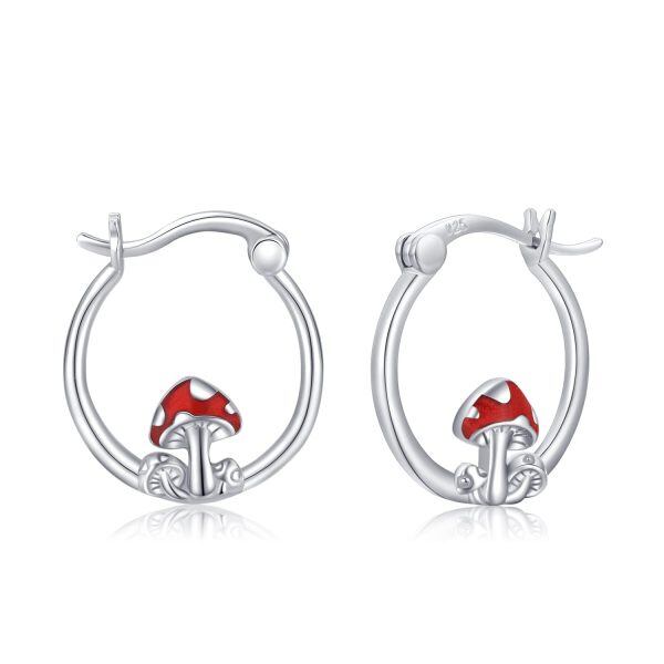 Sterling Silver Mushroom Earrings-0