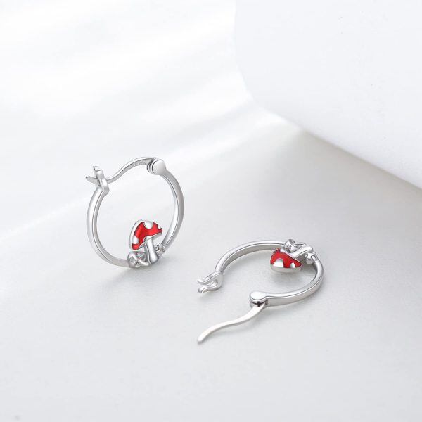 Sterling Silver Mushroom Earrings-1