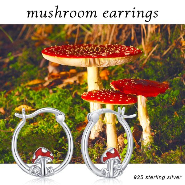 Sterling Silver Mushroom Earrings-5