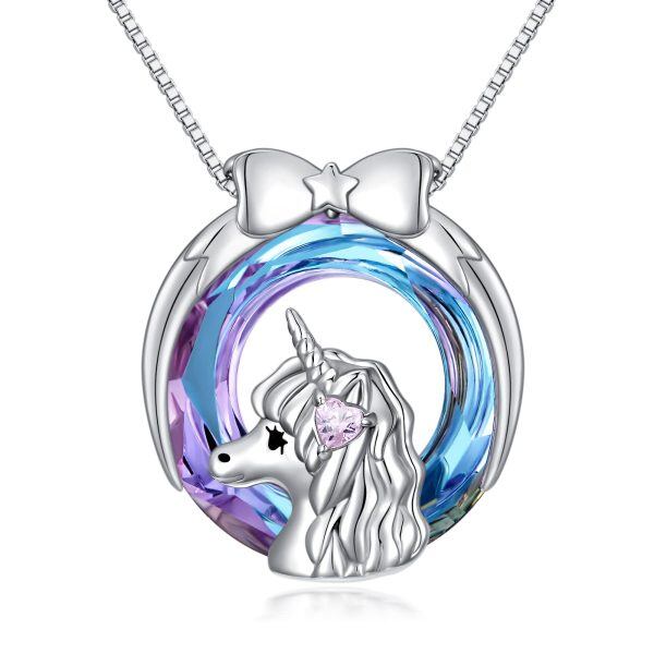 Sterling Silver Unicorn Necklace-0