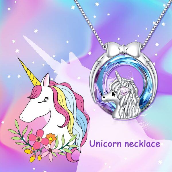 Sterling Silver Unicorn Necklace-1