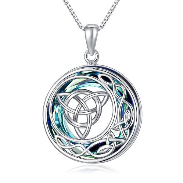 Sterling Silver Celtic Moon Necklace-0